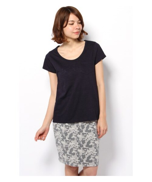 B.C STOCK（ベーセーストック）の「5 マーブルヴィンテージT（カットソー・Ｔシャツ・レディース・ブラック/グレー/ホワイト/ネイビー/ブルー A/イエロー・フリー）」の4枚目の写真