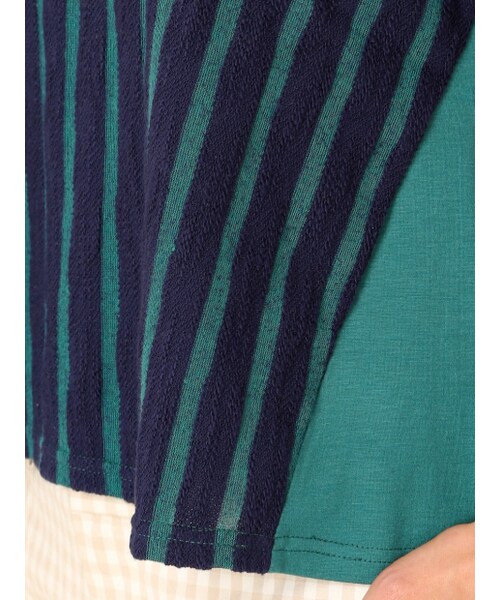 MYSELF ABAHOUSE（マイセルフアバハウス）の「ストライプカットソー（トップス・レディース・ホワイト/グリーン・F）」の8枚目の写真