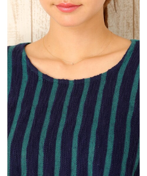 MYSELF ABAHOUSE（マイセルフアバハウス）の「ストライプカットソー（トップス・レディース・ホワイト/グリーン・F）」の6枚目の写真