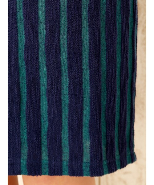 MYSELF ABAHOUSE（マイセルフアバハウス）の「サスペンダーストライプSK（スカート・レディース・ホワイト/グリーン・F）」の9枚目の写真