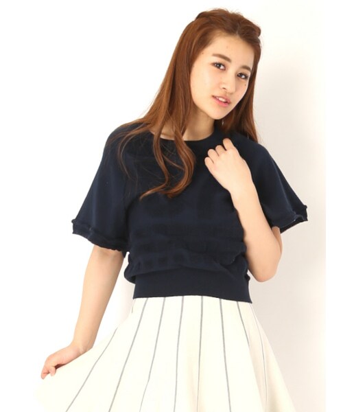 NOMINE（ノミネ）の「ナンバーパイルPO【予約】（トップス・レディース・white/navy・F）」の2枚目の写真