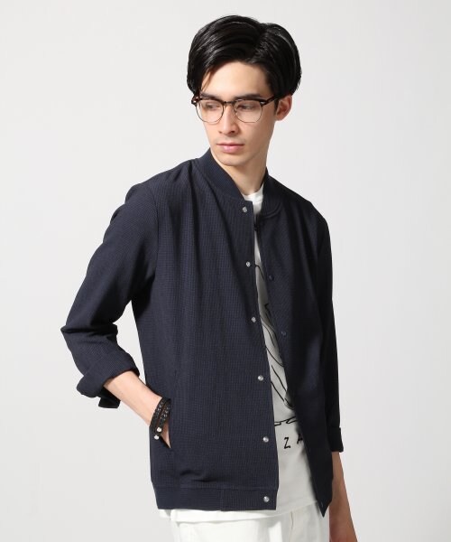 HARE（ハレ）の「シアサッカーブルゾン（ジャケット/アウター・メンズ・オフホワイト/ネイビー・Ｓ/Ｍ）」の2枚目の写真