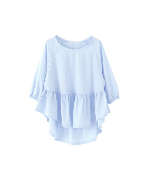 KBF(ケイビーエフ)の「ペプラムスモック(トップス・レディース・LIGHT BLUE/WHITE/IVORY/BLUE・one)」の3枚目の写真