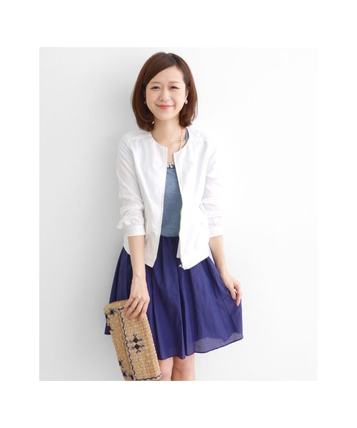 URBAN RESEARCH DOORS（アーバンリサーチドアーズ）の「綿シルクギャザースカート（スカート・レディース・GREEN/L GRAY/PINKORANGE/NAVY・one）」の11枚目の写真