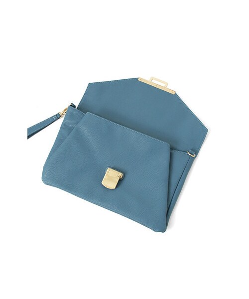 KBF(ケイビーエフ)の「メタルバックルクラッチ(バッグ・レディース・アイボリー/ブルー/ブラック・one)」の10枚目の写真