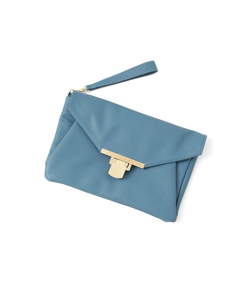 KBF(ケイビーエフ)の「メタルバックルクラッチ(バッグ・レディース・アイボリー/ブルー/ブラック・one)」の4枚目の写真