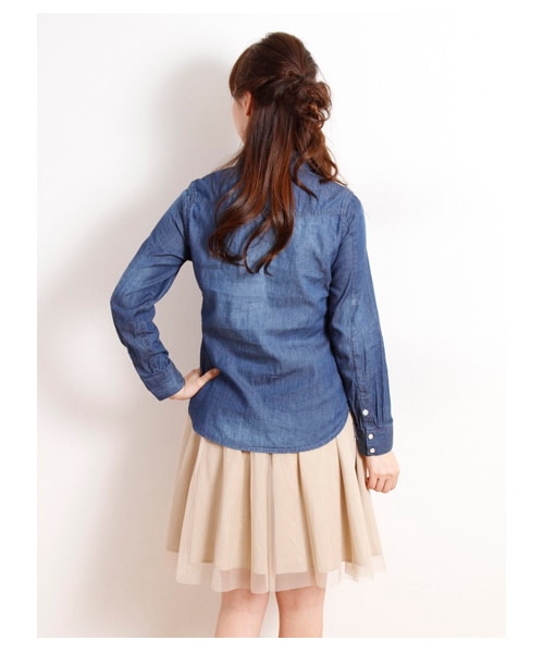 SEVENDAYS=SUNDAY（セブンデイズサンデイ）の「デニム長袖シャツ（シャツ・ブラウス・レディース・インディゴ/ライトインディゴ・M/L）」の5枚目の写真