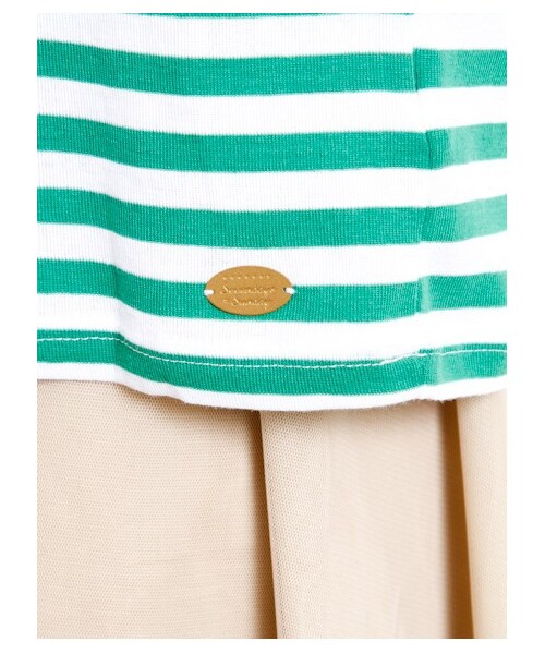 SEVENDAYS=SUNDAY(セブンデイズサンデイ)の「ドロップボーダー7分袖プルオーバー(カットソー・レディース・チャコールグレー/ピンク/グリーン/ブルー/ネイビー・F)」の11枚目の写真