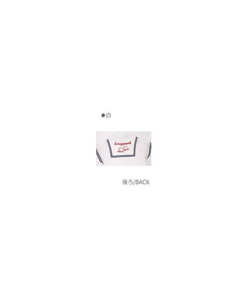 Bobon21（ボボンニジュウイチ）の「Honey Peachセーラーチュニックトップス-全２色-（シャツ/ブラウス・レディース・ホワイト/ブルー・S/M/L）」の5枚目の写真
