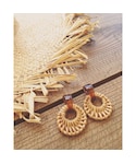 no brand | CIRCLE RATTAN EARRINGS(耳環（雙耳用）)