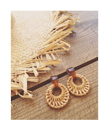 no brand | CIRCLE RATTAN EARRINGS(ピアス（両耳用）)