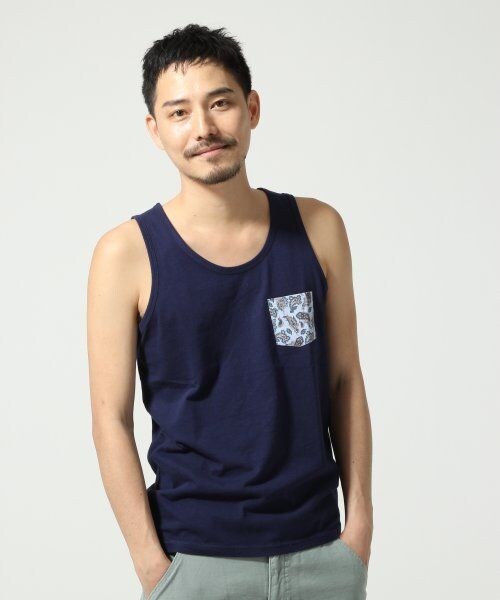 GLOBAL WORK(グローバルワーク)の「ポケツキタンクトップ(トップス・メンズ・ホワイト06/ダークグレー09/グレー15/ネイビー88・S/M/L/XL)」の4枚目の写真