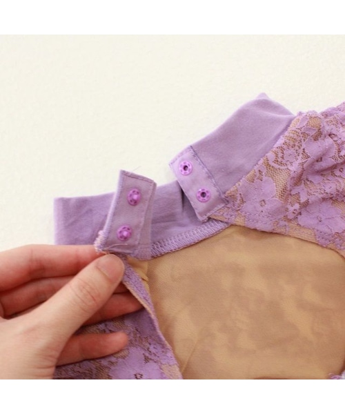 TID 黒のストラップ付 レオタード クロッチ開閉付 Sサイズ 新品未使用 Handmade（ハンドメイド）の「◇2color◇クロッチスナップ付