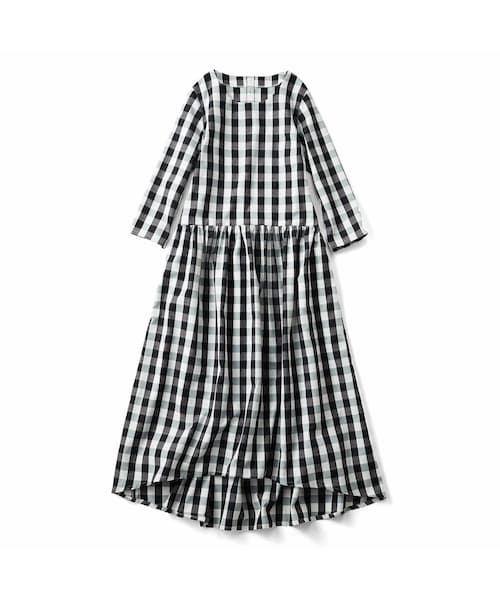 シロップ シロップ の ロングテールのチェックワンピース モノトーン ワンピース ドレス Wear