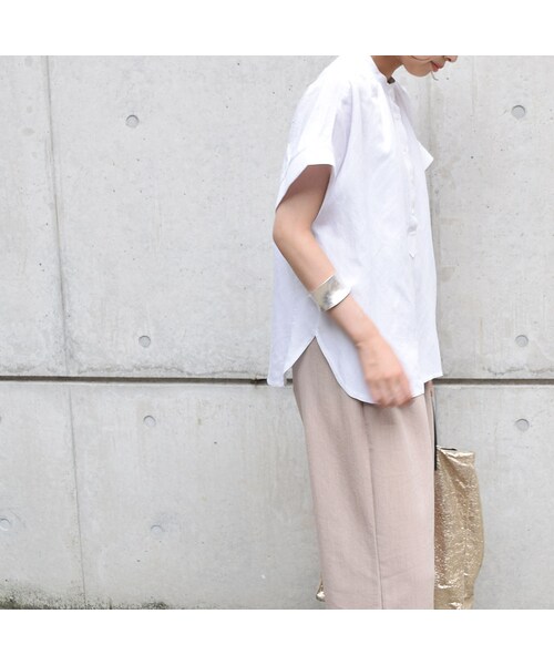 no brand（ノーブランド）の「リネンヘンリースタンドBL（シャツ/ブラウス・レディース・その他）」の6枚目の写真