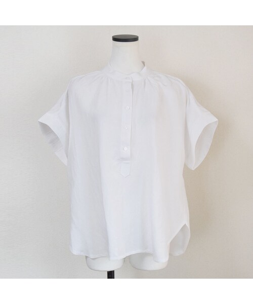 no brand（ノーブランド）の「リネンヘンリースタンドBL（シャツ/ブラウス・レディース・その他）」の10枚目の写真