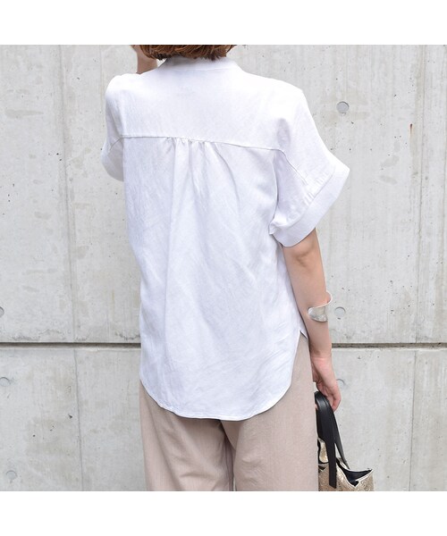 no brand（ノーブランド）の「リネンヘンリースタンドBL（シャツ/ブラウス・レディース・その他）」の7枚目の写真