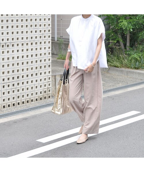 no brand（ノーブランド）の「リネンヘンリースタンドBL（シャツ/ブラウス・レディース・その他）」の9枚目の写真