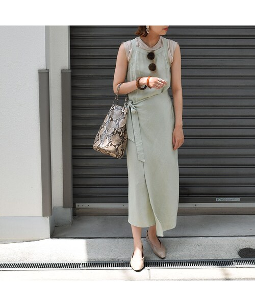 no brand（ノーブランド）の「コットンリネンエプロンOP（ワンピース・レディース・その他）」の10枚目の写真