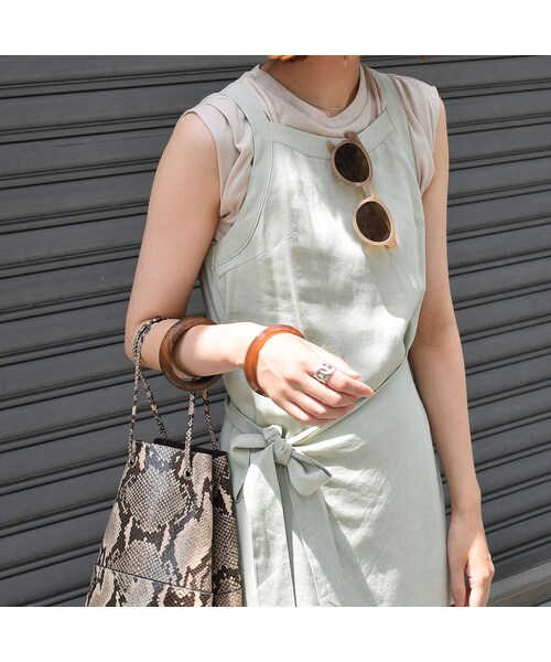 no brand（ノーブランド）の「コットンリネンエプロンOP（ワンピース・レディース・その他）」の6枚目の写真