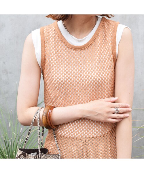 no brand（ノーブランド）の「サイドスリットメッシュタンク（ベスト・レディース・その他）」の3枚目の写真