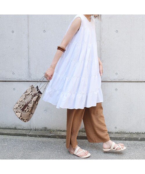 no brand（ノーブランド）の「フェアリーコットンノースリーブOne-Piece（ワンピース・レディース・その他）」の5枚目の写真