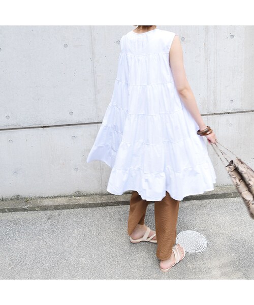 no brand（ノーブランド）の「フェアリーコットンノースリーブOne-Piece（ワンピース・レディース・その他）」の2枚目の写真