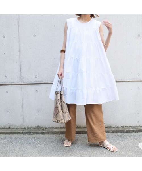 no brand（ノーブランド）の「フェアリーコットンノースリーブOne-Piece（ワンピース・レディース・その他）」の4枚目の写真