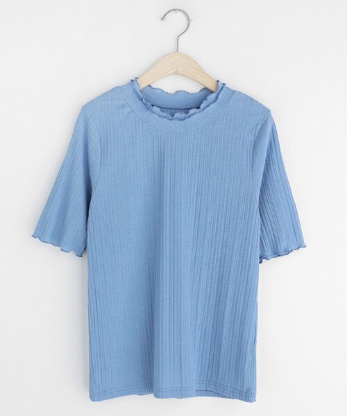 DHOLIC（ディーホリック）の「ダブルウェーブリブＴシャツ（Tシャツ/カットソー・レディース・ブラック/ホワイト/ブルー/イエロー・FREE）」の3枚目の写真