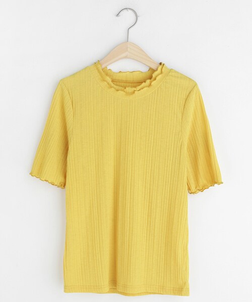 DHOLIC（ディーホリック）の「ダブルウェーブリブＴシャツ（Tシャツ/カットソー・レディース・ブラック/ホワイト/ブルー/イエロー・FREE）」の4枚目の写真