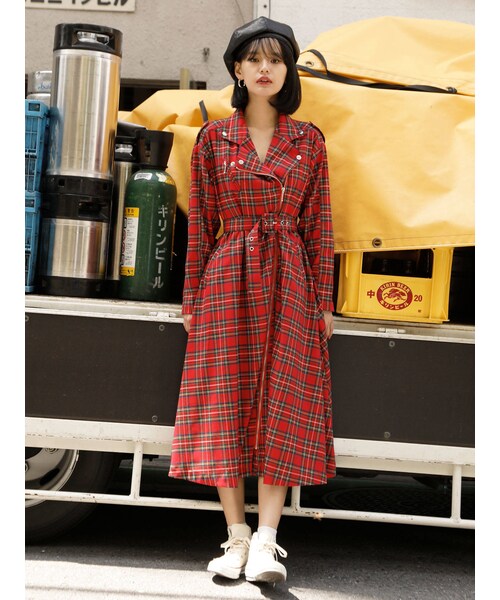 キューティーフラッシュ ミニライダースワンピ ジュエティ jouetie ライダースミニワンピース （ブルー） -靴