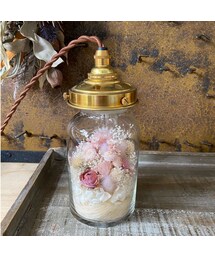 【Lilaf限定1点*】アジサイ入り flower bottle light (ボトルライト) Small＊Pink