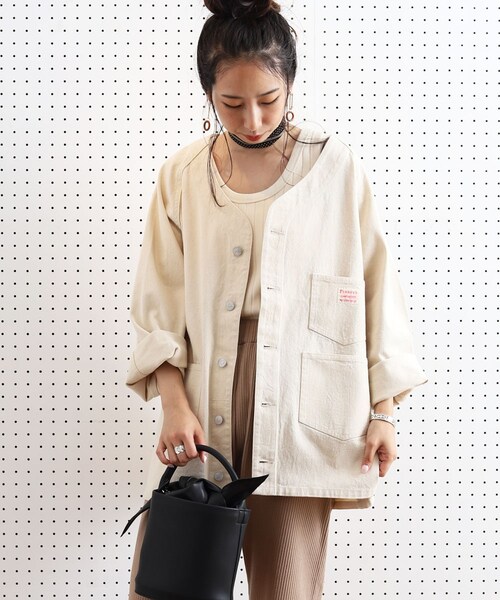 FREAK&#39;S STORE - 新品 ♡ フリークスストア ペニーズ 別注ビッグシルエットノーカラーカバーオール FREAK'S STORE(フリークスストア)の「別注ビッグシルエットノー