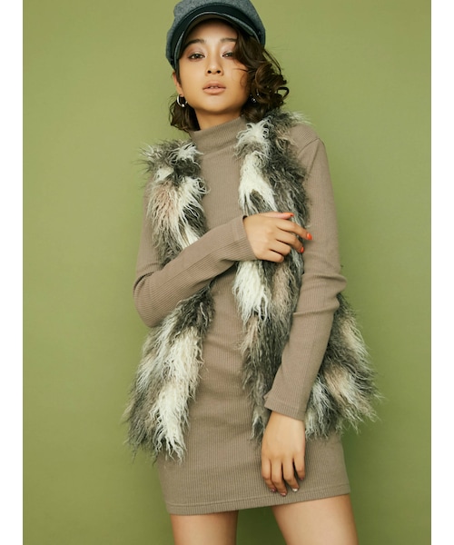 GYDA ジェイダ フェイクファーベスト GGスライダーライダースファー