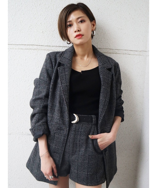 EMODA（エモダ）の「スウィッチングシングルジャケット（テーラードジャケット・ライトミックス/ミックス/ブラック・F）」の9枚目の写真