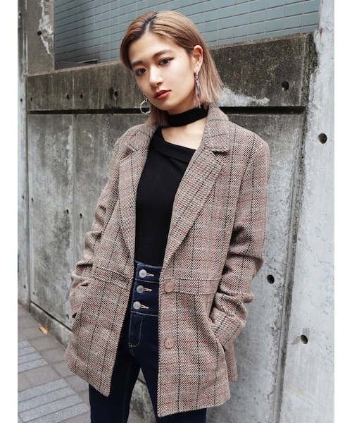 EMODA（エモダ）の「スウィッチングシングルジャケット（テーラードジャケット・ライトミックス/ミックス/ブラック・F）」の4枚目の写真