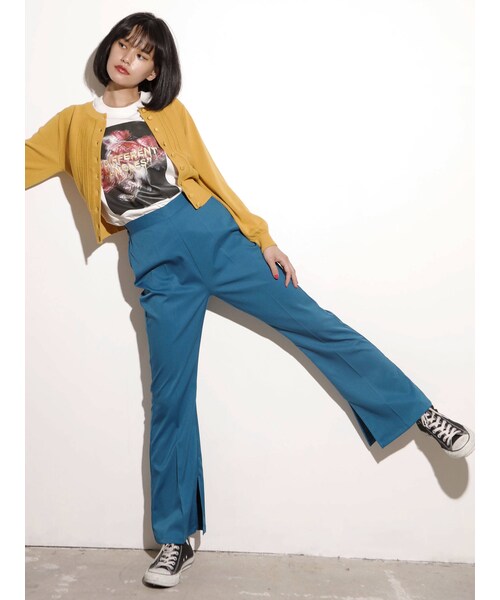 jouetie（ジュエティ）の「スリットフィットパンツ（パンツ・ブルー/ベージュ/ミックス/ブラック・M）」の8枚目の写真