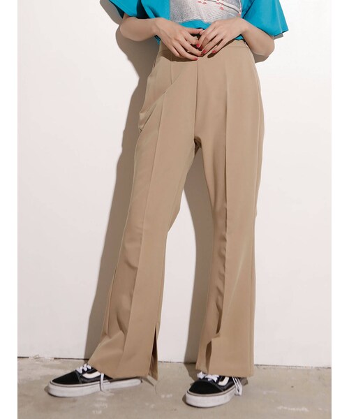 jouetie（ジュエティ）の「スリットフィットパンツ（パンツ・ブルー/ベージュ/ミックス/ブラック・M）」の5枚目の写真