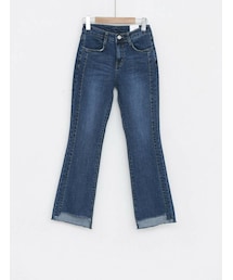 SaaCha | 裾カットオフ フレアデニムパンツ(デニムパンツ)