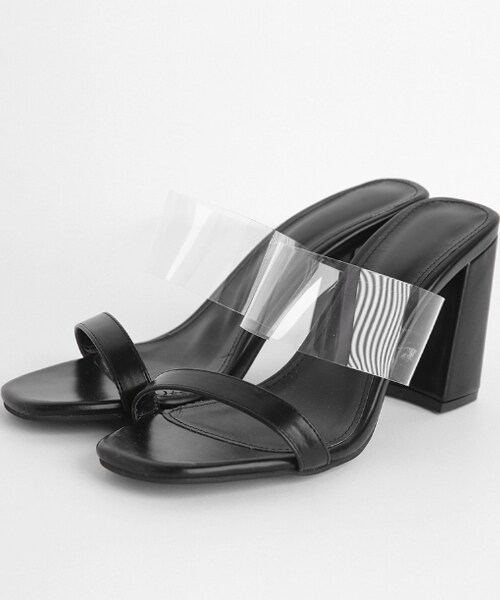 DHOLIC(ディーホリック)の「クリアストラップハイヒールサンダル(サンダル・レディース・シルバー/ブラック/ホワイト・225/230/235/240/245/250)」の3枚目の写真
