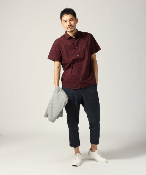 GLOBAL WORK（グローバルワーク）の「ブロードシャツ半袖（トップス・メンズ・ホワイト06/ワインレッド36/グリーン72/ダークグリーン75/ネイビー88・Ｓ/Ｍ/Ｌ/ＸＬ）」の8枚目の写真