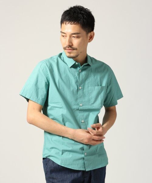 GLOBAL WORK（グローバルワーク）の「ブロードシャツ半袖（トップス・メンズ・ホワイト06/ワインレッド36/グリーン72/ダークグリーン75/ネイビー88・Ｓ/Ｍ/Ｌ/ＸＬ）」の2枚目の写真