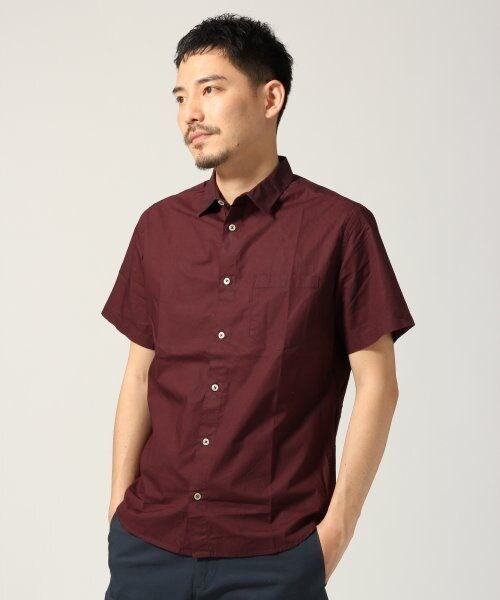 GLOBAL WORK（グローバルワーク）の「ブロードシャツ半袖（トップス・メンズ・ホワイト06/ワインレッド36/グリーン72/ダークグリーン75/ネイビー88・Ｓ/Ｍ/Ｌ/ＸＬ）」の5枚目の写真