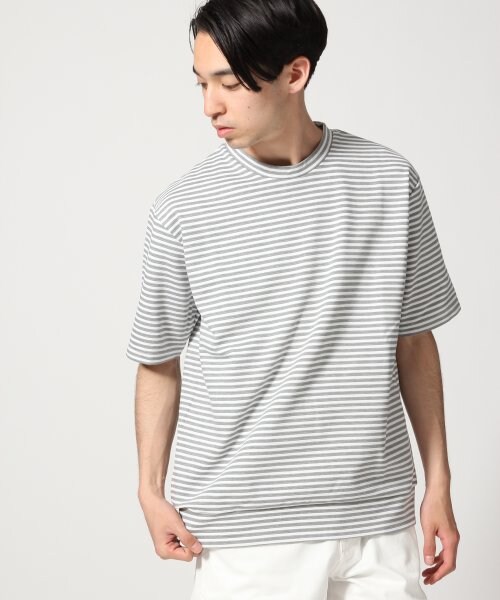 HARE（ハレ）の「リップルボーダープルオーバー（トップス・メンズ・ブラック×ホワイト/グレー×ホワイト・Ｓ/Ｍ）」の2枚目の写真