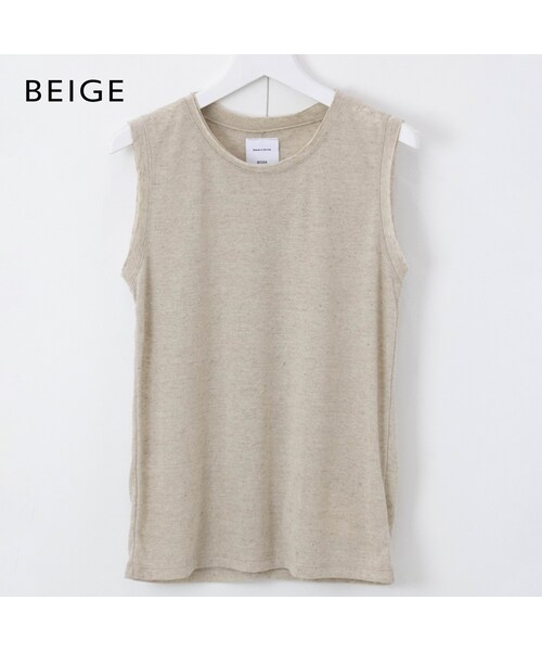 Sheson（シーズン）の「Sheson(シーズン) select リネンブレンドタンクトップ（シャツ/ブラウス・レディース・ホワイト/ベージュ/グリーン/ブラウン/ブラック・FREE）」の4枚目の写真
