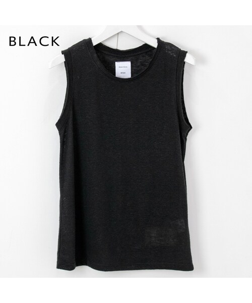 Sheson（シーズン）の「Sheson(シーズン) select リネンブレンドタンクトップ（シャツ/ブラウス・レディース・ホワイト/ベージュ/グリーン/ブラウン/ブラック・FREE）」の2枚目の写真
