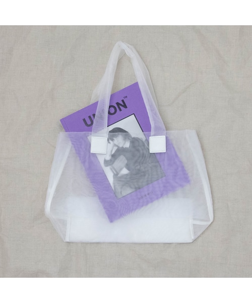 Sheson（シーズン）の「Sheson(シーズン) select オーガンジーシースルーバッグ（トートバッグ・レディース・ブラック/ホワイト・FREE）」の2枚目の写真