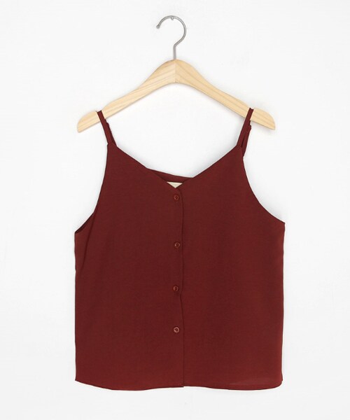 DHOLIC（ディーホリック）の「フロントボタンVネックスリーブレス（キャミソール・レディース・ホワイト/ブルー/ブラック/レッド・FREE）」の4枚目の写真