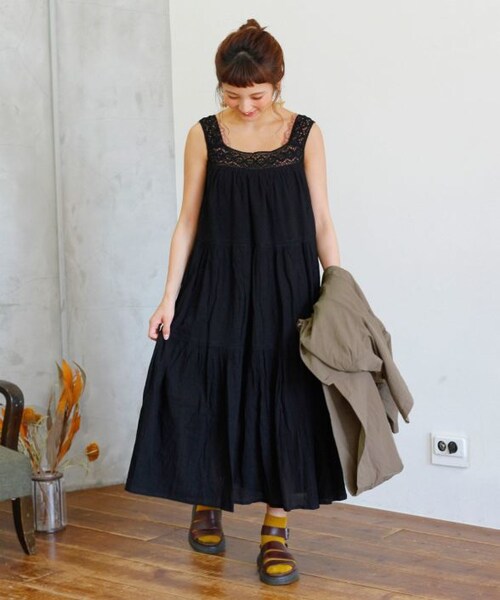 Crisp（クリスプ）の「レースティアードワンピース（ワンピース・レディース・レッド/ブラック・FREE）」の2枚目の写真