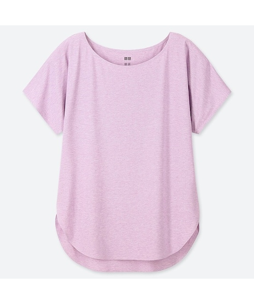 UNIQLO（ユニクロ）の「エアリズムシームレスクルーネックロングT（半袖）（Tシャツ/カットソー・レディース・BLACK 09/OFF WHITE 01/PURPLE 72/GRAY 06・3XL/XL/M/XS/S/XXL/L）」の4枚目の写真